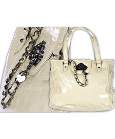 FORNARINA Handtasche Bags JOSIAHN B609PS54 Tasche Shopper Kette Beige