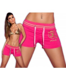 Koucla Shorts Hotpants Sport Hose Jogging Fitnesshose kurz Strass Panty Pink S